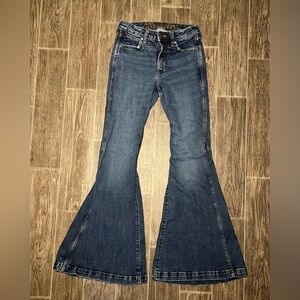 Wrangler Retro High Rise Flare Jeans Women’s Bell Bottoms Rodeo Blue Size 26x34